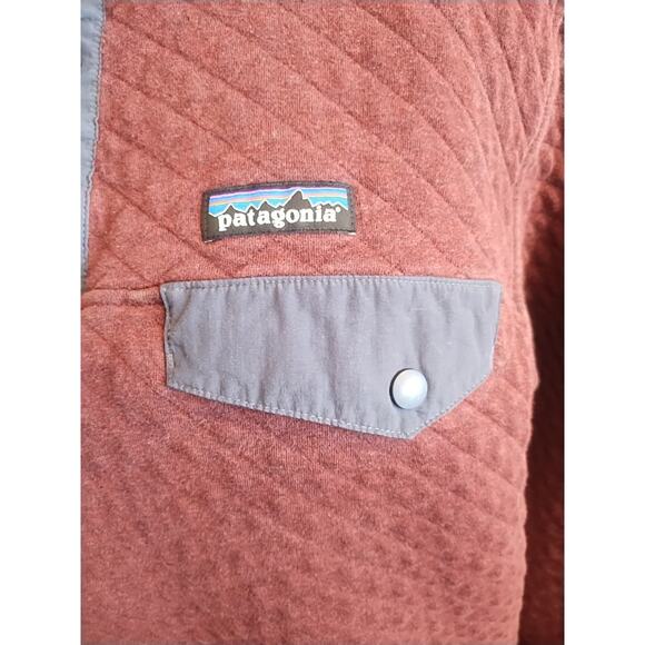Patagonia Quilted Snap jacket Balsamic Burgundy Pullover Womens Large Maroon - Picture 2 of 9